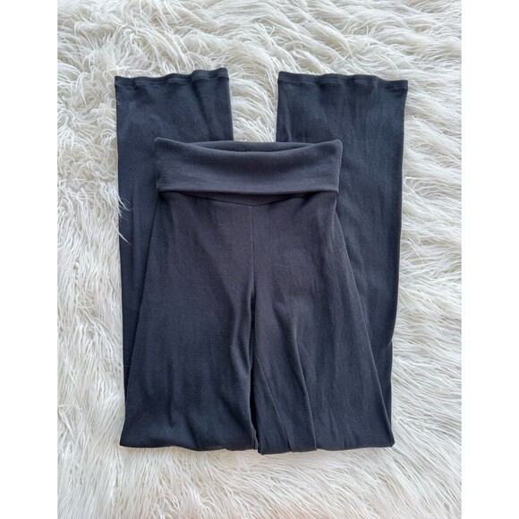 Skims Cotton Rib Foldover Straight Leg Pant Soot 
Size XS - Picture 1 of 10